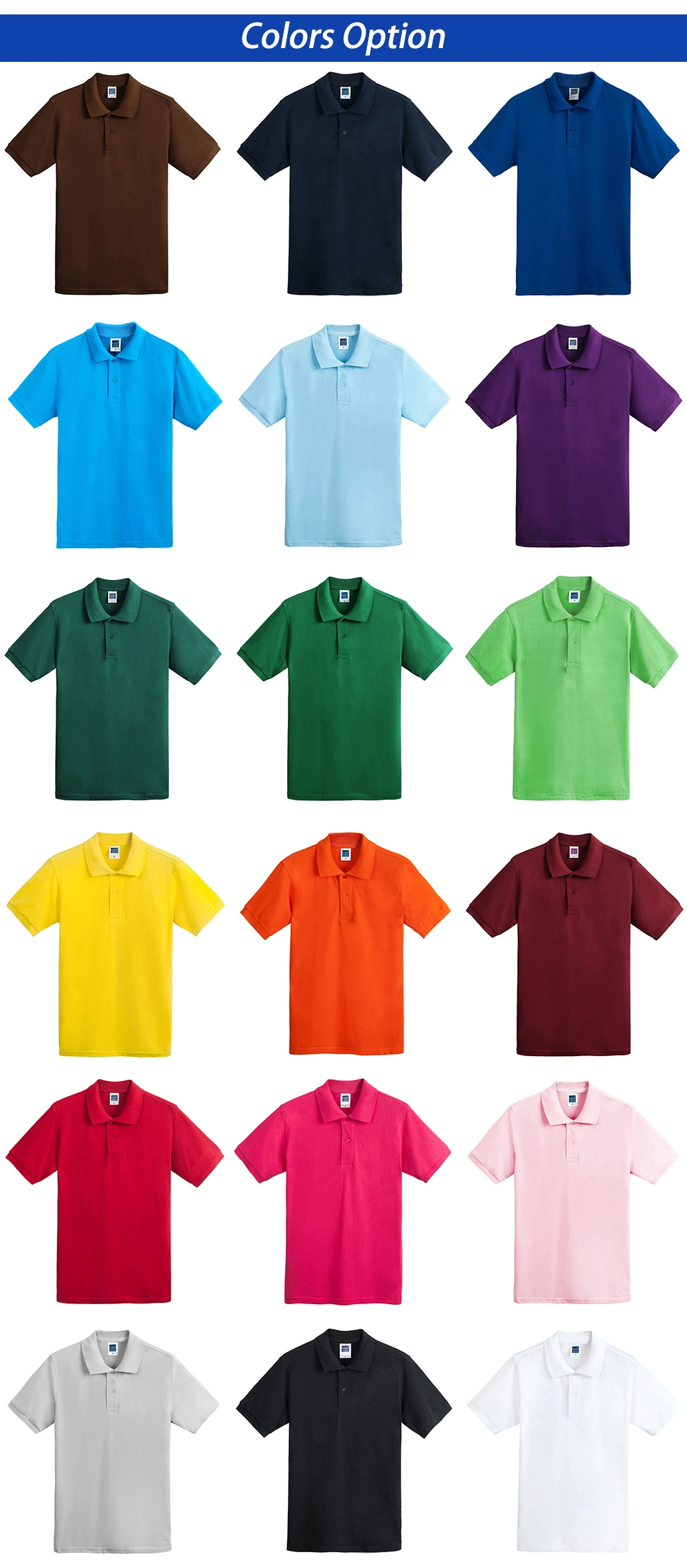 Sport Fashion 100 Cotton Custom Blank Men′s Polo T Shirt