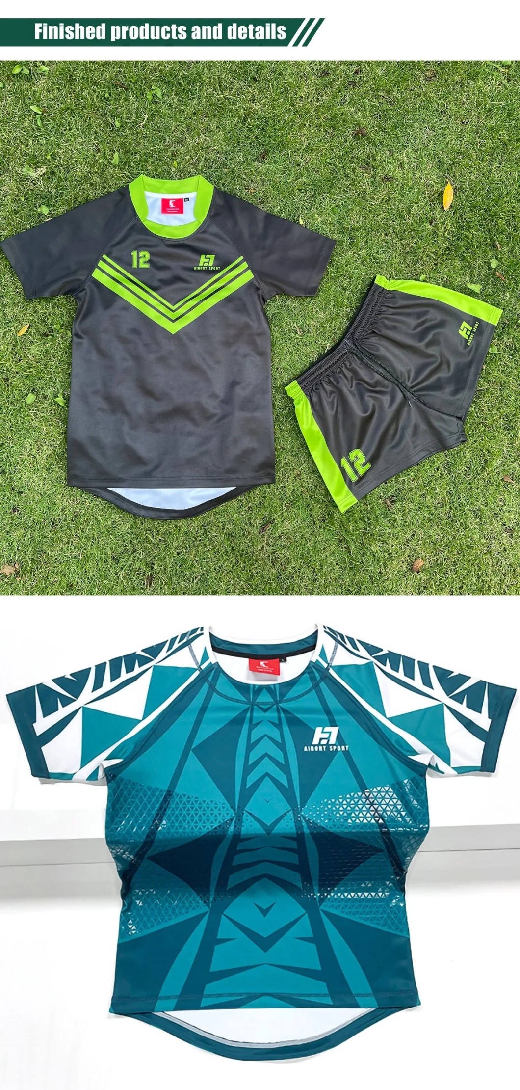 Aibort Breathable Men Rugby Uniform Set Custom Sublimate Bulk Rugby Shirt Rugby Team Jersey Uniform