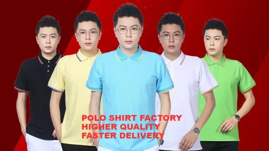 남성용 고품질 자수 면 스톡 폴로 티셔츠, 반소매 골프 폴로 셔츠, 맞춤형 로고가 있는 스포츠 티셔츠